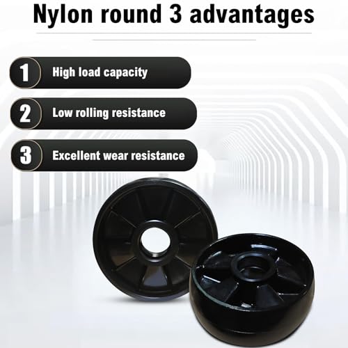 Image of APOLLOLIFT 7 inch x 2 inch Nylon Pallet Jack Steering Wheels Replacement, Heavy Duty Load Roller Wheels for Manual Pallet Truck,Black Nylon, Pair of 2
