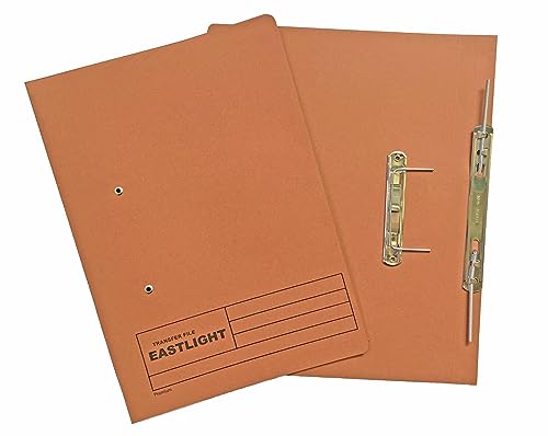 Eastlight Transfer Spring File, 38mm Foolscap, Colour Orange, Box 25