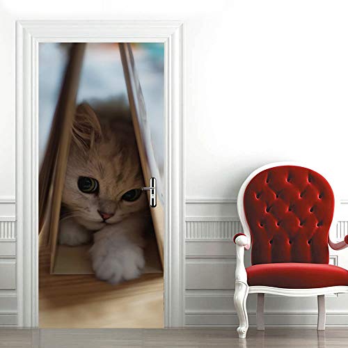 Sticker de porte chaton pour masquer les rayures d'animaux