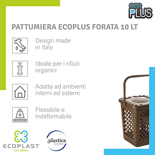 Ecoplast, Gelochter Abfalleimer für verschiedene Sammlungen, flexibel, formbeständig, beständig gegen alle Temperaturen, innen und außen, über 80% recycelter Kunststoff, hergestellt in Italien – Bild 3