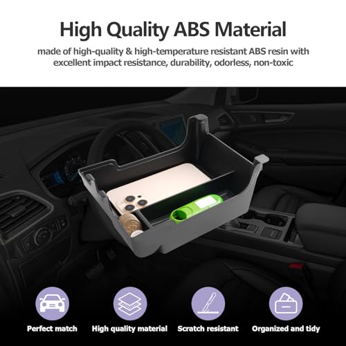 Image of LUWU 2021 2022 2023 2024 2025 Edge Center Console Organizer Armrest Storage Box Insert Tray 2024 2025 Edge Accessories Black