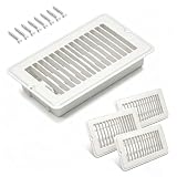 4 Pack 4'x8' Metal Floor Register Vents, Heavy Duty RV & Mobile Home Floor Heater Vent Cover (White)