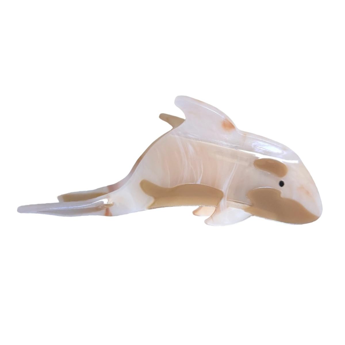 Novelty Big Orca Whale Hair Clip,Acetate Hair Claw,Big Hair Clips for Women,Khaki