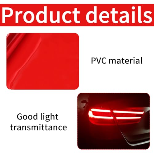 Tönungsfolie Auto,Scheinwerfer Folie,Scheibentönungsfolie Auto,Rote Folie Transparent,Selbstklebend Autofolie,Klebefolie,Tönungsfolie Glänzend für Rücklichter,Nebelscheinwerfer,Rückleuchten,120x30cm