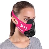 FDBRO Sport Masks for Fitness Running Training, High Altitude Face Mask for Resistance,Cardio,Endurance Improving with Carry Box (Medium, Black Pink)
