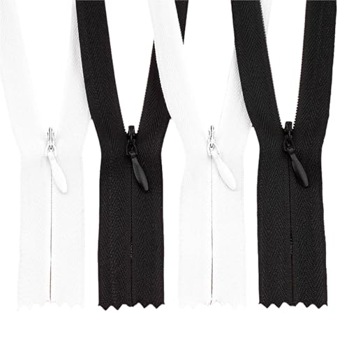 ftiemlovde 3# 6 Pack Nahtverdeckter reißverschluss Jacke Kaufen Nylon Schwarz，Reissverschluss 3 mm （50 cm）., 4.99 €