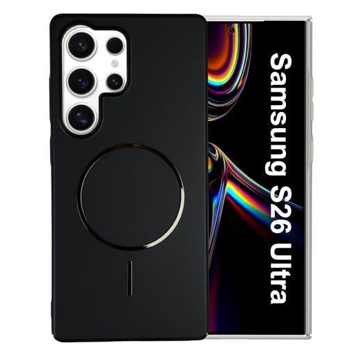 Image of AIBEX Ultra-Thin Mag-Saf Back Cover Case Compatible with Samsung S26 Ultra| Slim Fit Scratch-Resistant Matte | Magnetic Wireless Charging | Microfibre Lining | Camera Protection (PC Material) - Black