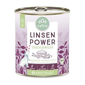 naftie veganes Hundefutter Bio Linsen Power - Nassfutter Menü mit Buchweizen & Pastinaken - glutenfrei getreidefrei - purinarm Diät-Futter - 800g