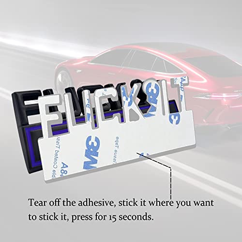 Image of Fuck IT Edition Emblem, Car Exterior Emblems Badge 3D Sticker Decal, Fuck-IT Edition Emblem 3D Fender Badge Decal, 3D Fender Badge Decal Car Truck Replacement, Fit for All Cars (Black Blue)