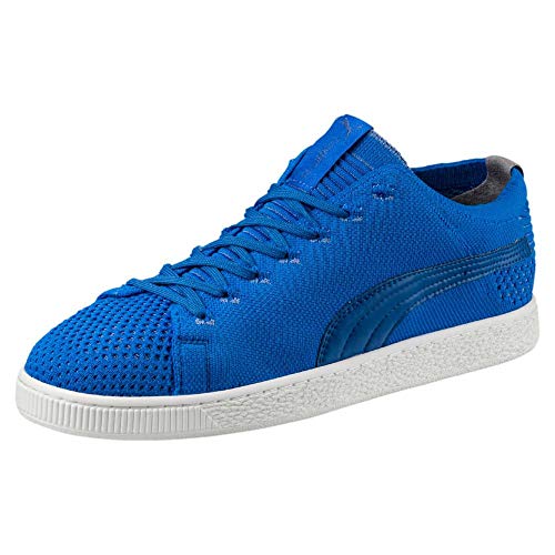 PUMA Mens Basket Evoknit 3D Fabric Low Top Lace Up Fashion, Blue, Size 9.0