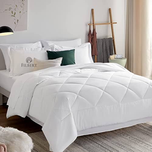 Image of Filbert Microfiber 250 GSM Diamond Stitch Double Bed Comforter Blanket for All Season Light Weight (92 inch x 106 inch Inches /233cm x 269cm) - Comforter King Size|White