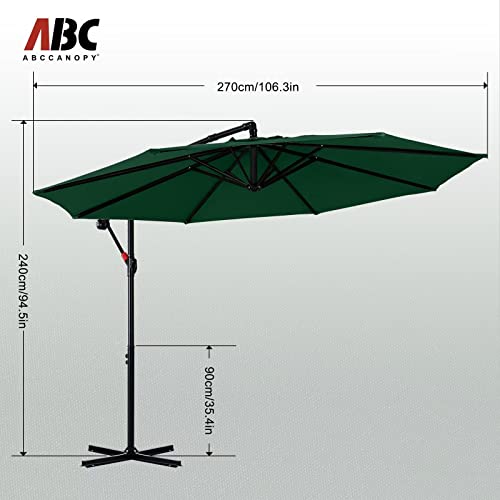 ABCCANOPY 270cm Sonnenschirm im Freien Wasserabweisende Bespannung -Gartenschirm Marktschirm,Grün – Bild 5