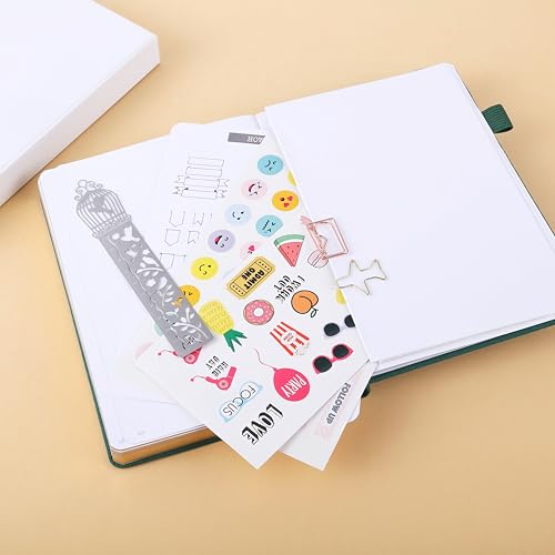 SeQeS Caderno pontilhado com marcadores - Caderno A5 com número de páginas, papel à prova de sangram