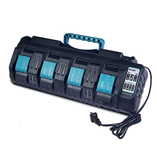 50% Off Discount Wokyy DC18SF 18V 4-Port Charger Replacement for Makita 14.4V-18V LXT Lithium Batteries BL1830 BL1840 BL1850 BL1860 BL1815 BL1430