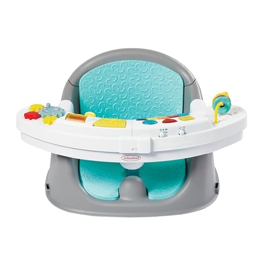 Infantino Music and Lights 3 in 1 Discovery Seat and Booster - Growing Baby Dining Chair - With Toys and Snack Tray - For Babies and Toddlers