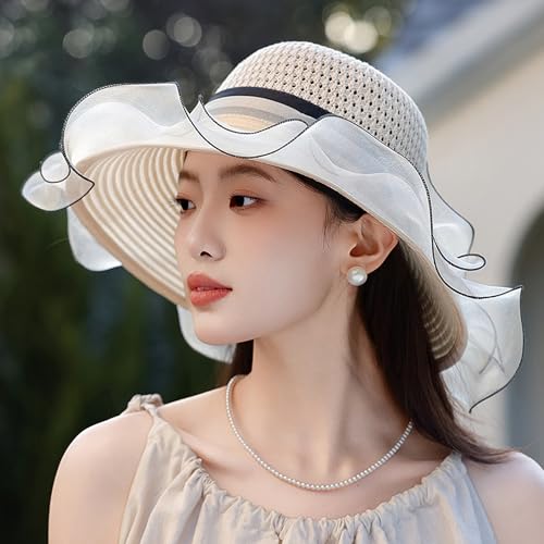 Sombrero de verano con volantes para mujer miniatura 5