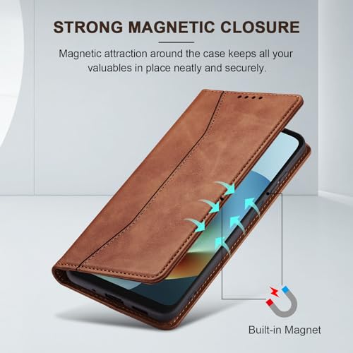 Image of Jasonyu Flip Wallet Case for Moto G Play /G 5G (2026),Brown