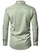 DEMEANOR Sage Green Mens Dress Shirt Long Sleeve Stretch Wrinkle Free Wedding Formal Business Button Down Shirt Large