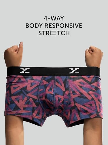 Image of XYXX Men's CloudSoft Modal Printed Trunks| Snug Fit, 4-Way Stretch & No-Marks Waistband Underwear for Man