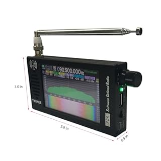 Portable DSP SDR Radio Receiver 4.3 Inch Touchscreen 100KHz-149MHz Full Bands, FM, SSB, CW, HAM Radio with Waterfall Display