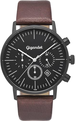 Montre en Cuir Gigandet Hommes Accessoire Idéal de Bureau