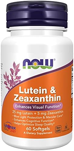 NOW Supplements, Lutein & Zeaxanthin with 25 mg Lutein and 5 mg Zeaxanthin, 60 Softgels