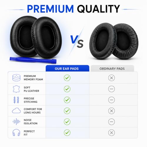Image of Replacement Earpads for Boat Rockerz 550 / Immortal IM 700 / IM1000D / IM 1300 Headphones | Soft Memory Foam Cushions with Protein Leather - Black (1 Pair)