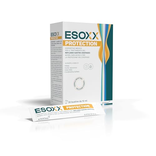 Esoxx Protection, Dispositivo Medico per il Trattamento del Reflusso Gasto-Esofageo Acido, Non Acido, Protezione dell'Esofago, 20 Stick Monodose, Aroma Crema Esoxx Protection, Dispositivo Medico per il Trattamento del Reflusso Gasto-Esofageo Acido, Non Acido, Protezione dell'Esofago, 20 Stick Monodose, Aroma Crema
