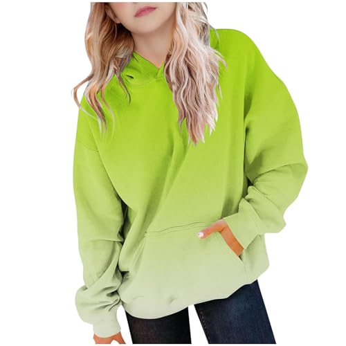 Girl Oversize Hoodies Gradient Hooded Sweatshirt Long Sleeve Pullover Tops Fall Winter Casual Loose Clothes