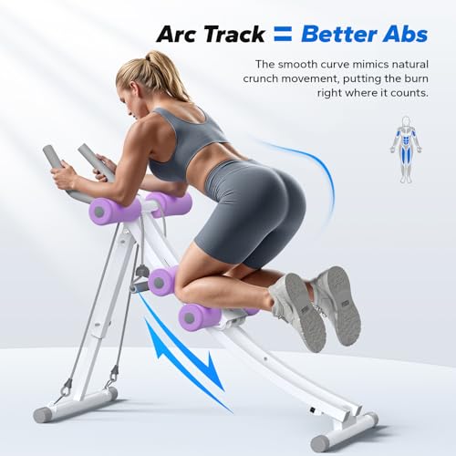 Image of MERACH Ab Machine, Adjustable Dual Track Ab Trainer Machine, Ab Workout Equipment for Home Gym, Ergonomic Arc Track for Better Abs, Foldable Workout Machine for Full Body Workout Home Exercise
