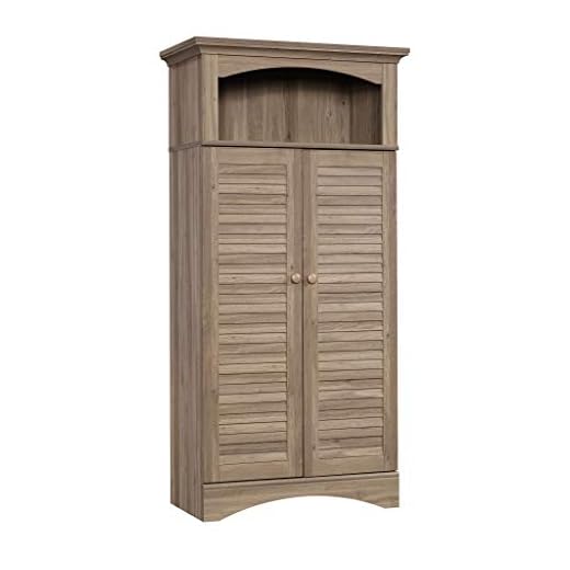 Sauder Harbor View Storage Cabinet, Salt Oak finish