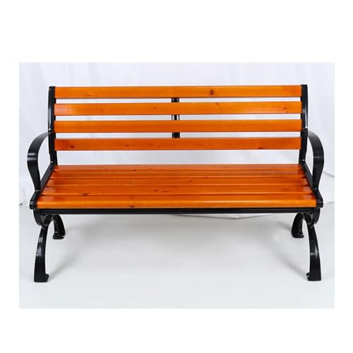 Panchine da esterno in metallo con schienali, semplici sedili per il tempo libero per giardini, cortili e par, e slish pelliccia all'aperto per relax