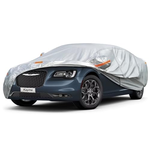 Kayme Sedan Car Cover Fit for Chrysler 300 (2005-2025) Automobiles All Weather Waterproof, Outdoor Cover Sun Rain Protection, with Lock and Zipper Doo