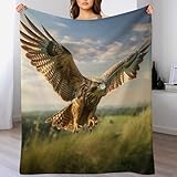 PAZZK Premium Wohndecke - Adler Decke Flannel - Extra Weiche TV- Decke Vier Jahreszeiten Wohndecke Dicke Couchdecke Für Bett/Sofa（100×130cm）