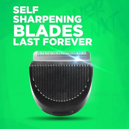 Bombay Shaving Company Power Play NXT Trimmer, 9 Weeks of trimming, 90 mins run time with Type C, 6 comb attachments, Self sharpening blades | Trimmer for Men