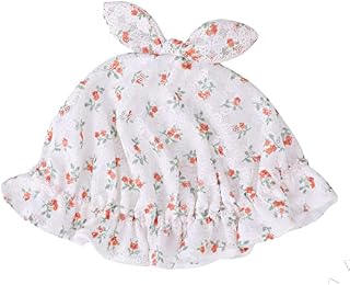 Jupsk Baby Hat Newborn Girls Summer Sun Hat Beanie Lace Floral Cotton Hat for Child Infant 0-18 Months