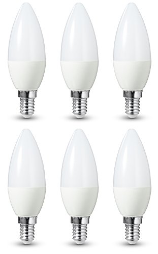 Amazon Basics LED-E14, 5,5 W mit einer Leuchtkraft von 40 W, 470 Lumen, Nicht dimmbar, 6er-Pack
