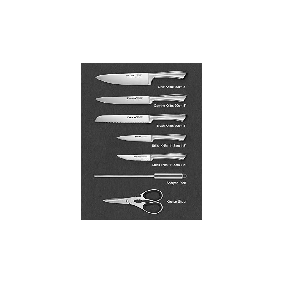 Knife-Set-14-PCS-High-Carbon-Stainless-Steel-Kitchen-Knife-Set-for-Chef-Super-Sharp-Knife-Set-with-Acrylic-Stand-include-Steak-Knives-Sharpener-and-Scissors-Ergonomical-Design Knife Set, 14 PCS High Carbon Stainless Steel Super Sharp Kitchen Knife Set for Chef with Acrylic Stand, include Steak Knives, Sharpener and Scissors, Ergonomical Design by kincano