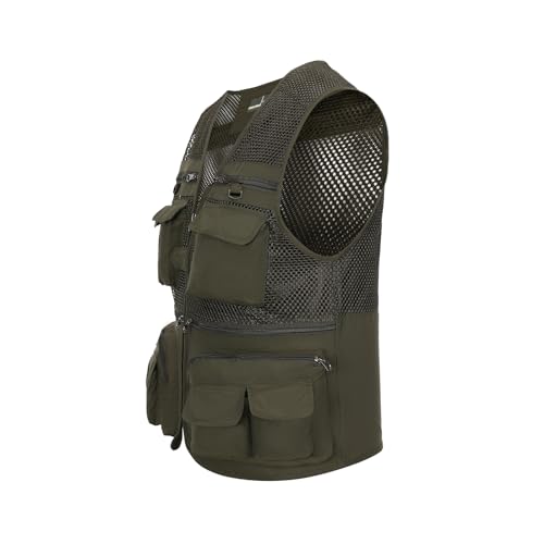Image of Hbufnha Outdoor Fishing Hunting Vest Multi Pockets Work Cargo Jacket
