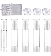 15ML Airless Pump Bottles, Vacuum Lotion Travel Bottles, Refillable Cosmetic Containers for DIY F...