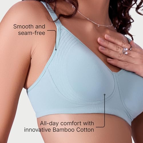 Image of Enamor Innovations Fabcool Encircled Side Support Shaper, Non Padded, Wirefree, High Coverage, Women's Cotton Everyday Bra - A042 (Available in Plus Sizes)