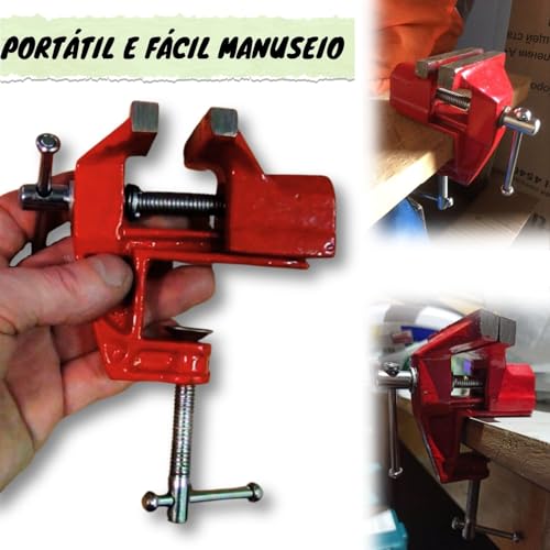 Mini Torno Morsa 60mm 2.1/2 Pol Base Fixa de Bancada Mesa Portátil Aço Precisão Madeira Metal