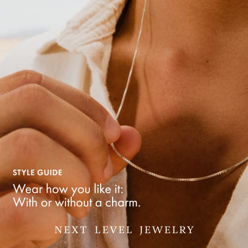 Next Level Jewelry Italian Sterling Silver Box Chain Necklaces, Women's Thin Sterling Silver Chain4