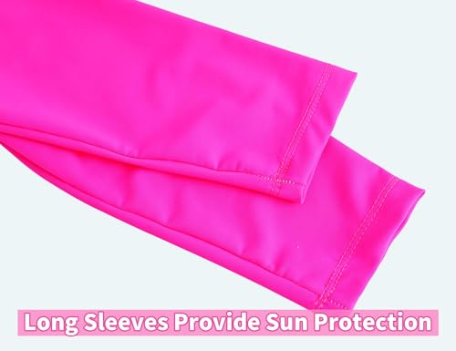 Image of Snowheart Girls Rash Guard Sets Long Sleeves Swimsuit 2 Pieces Tankini Bathing Suit Swimwear for Girls 3-12 Years