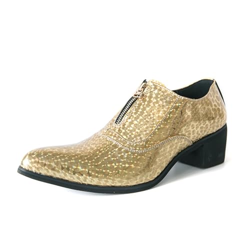 Mens Oxfords Wedding Dress Leather Pointed Toe Derby Western Party Ballroom Prom Heel Shoes for Men