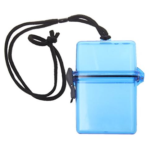 Dovewill Waterproof Box Case Holder Container Phone Key Money ID/Badge Storage Beach Boat Pool - Blue Cover
