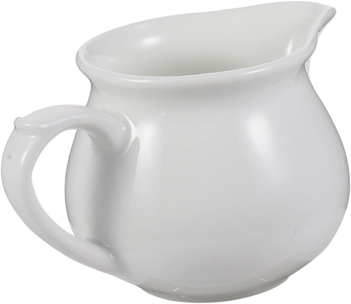 Ceramic Gravy Boat Sauce Container for Condiments and Fruits White