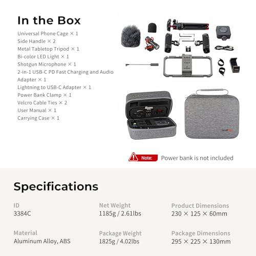 Video Rig Kit SMALLRIG para Smartphone con Trípode y Luz LED 3