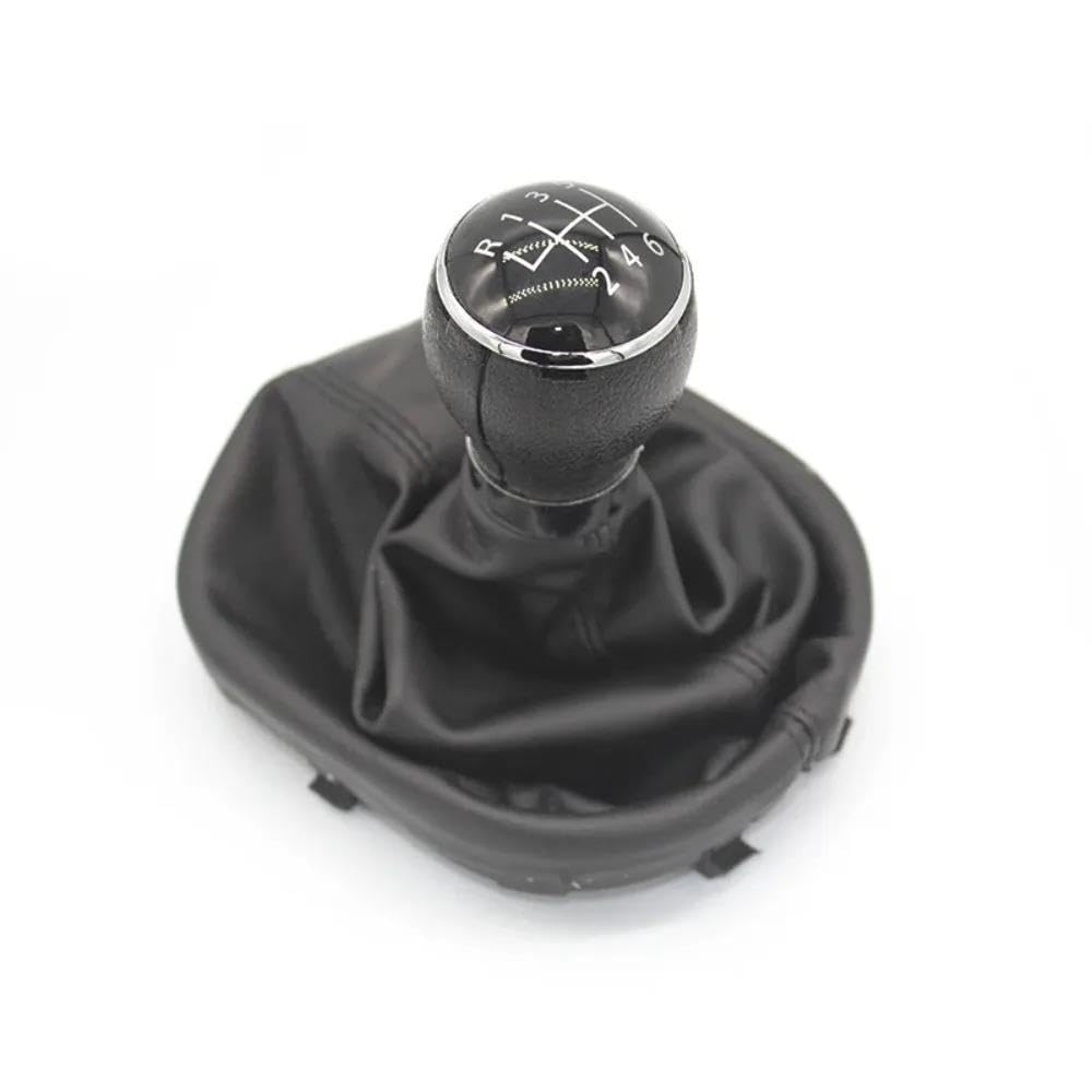 Sxqpocar Beige 6 Speed For Caddy 2 Ii Mk2 For Touran 2004-2009 Gear Shift Knob Lever Stick Pen Gaiter Boot Cover Black Shift Lever Head(Beige 6 Speed)