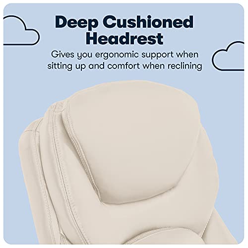 Serta Ergonomic Executive Office Chair Motion Technology Adjustable Mid Back Design With Lumbar Support, Ivory Bonded Leather #TOP7